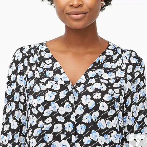 J Crew Smocked-sleeve button-up top - Picture 2 of 8